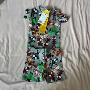 NTW Marvel Gray Pajama Set with Superhero Prints